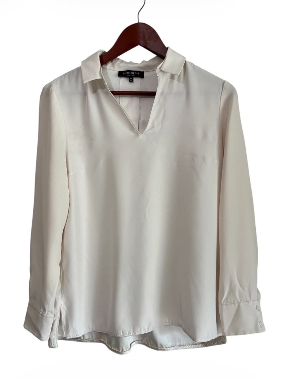 Lafayette 148 Women's Cream 100% Silk Blouse Size Small
